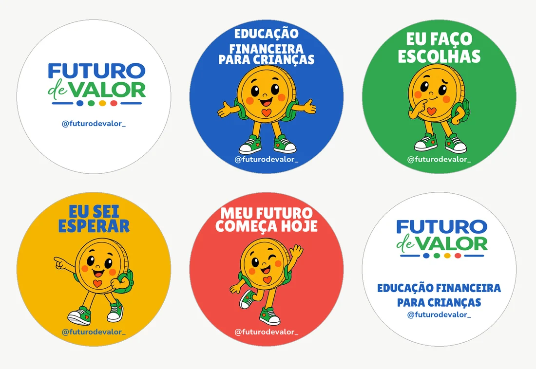 Cartela de adesivos do Val