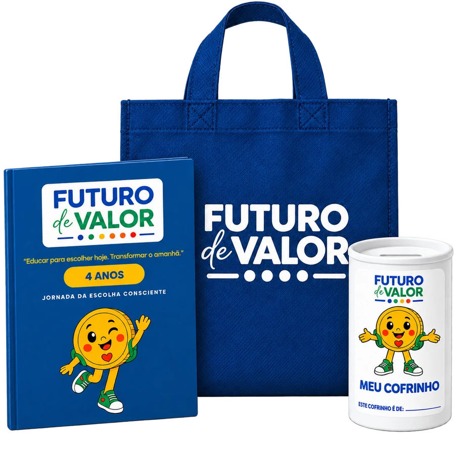 Caderno do Aluno, sacola e cofrinho do Futuro de Valor
